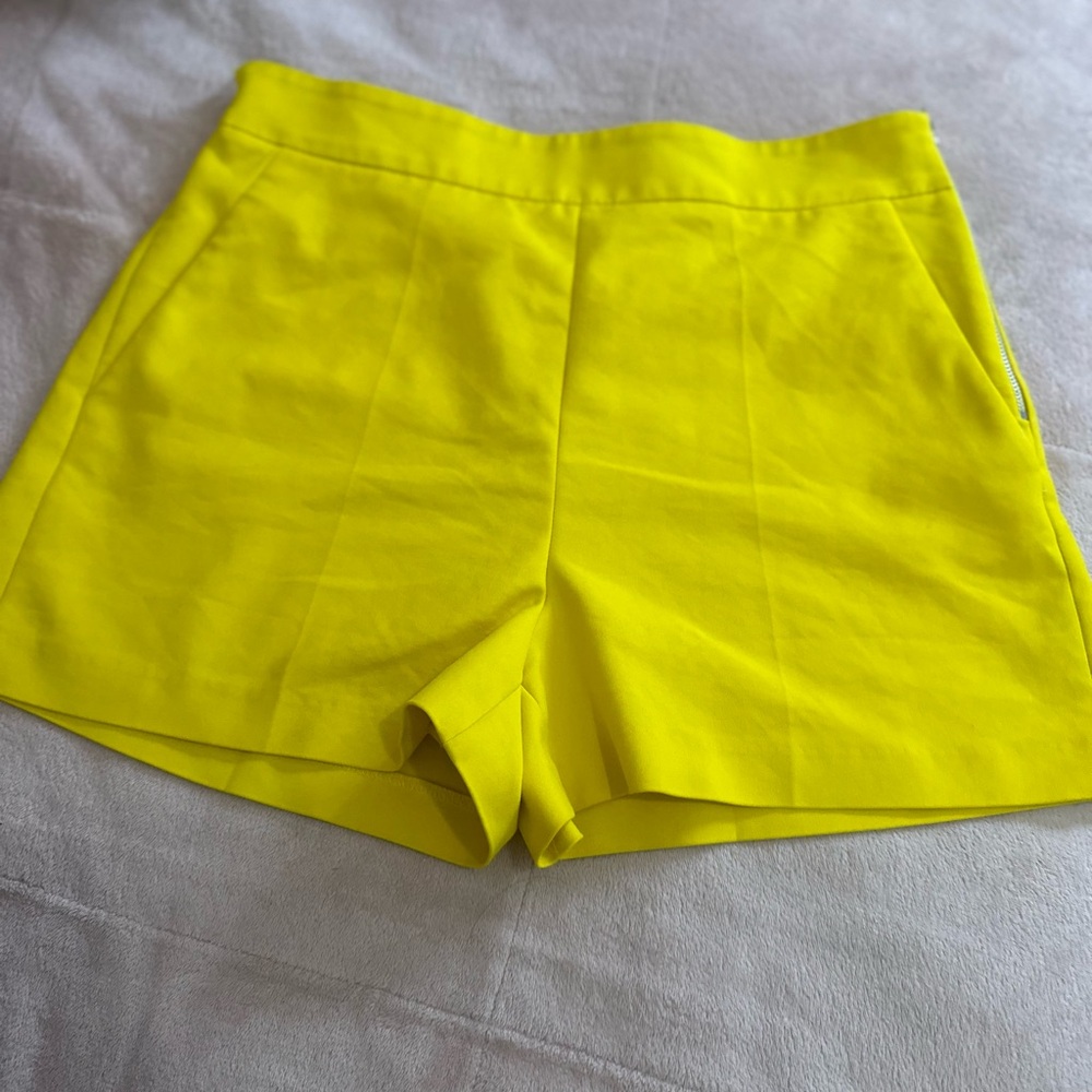 Zara Yellow Tailored Shorts